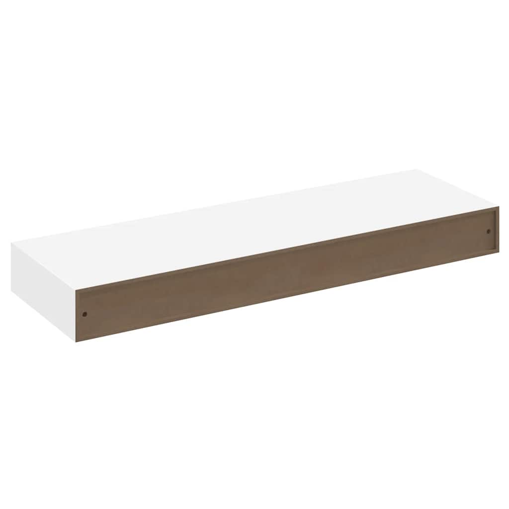 Étagère murale avec 1 tiroir MDF Blanc Rangement de livres/DVD - XIOS