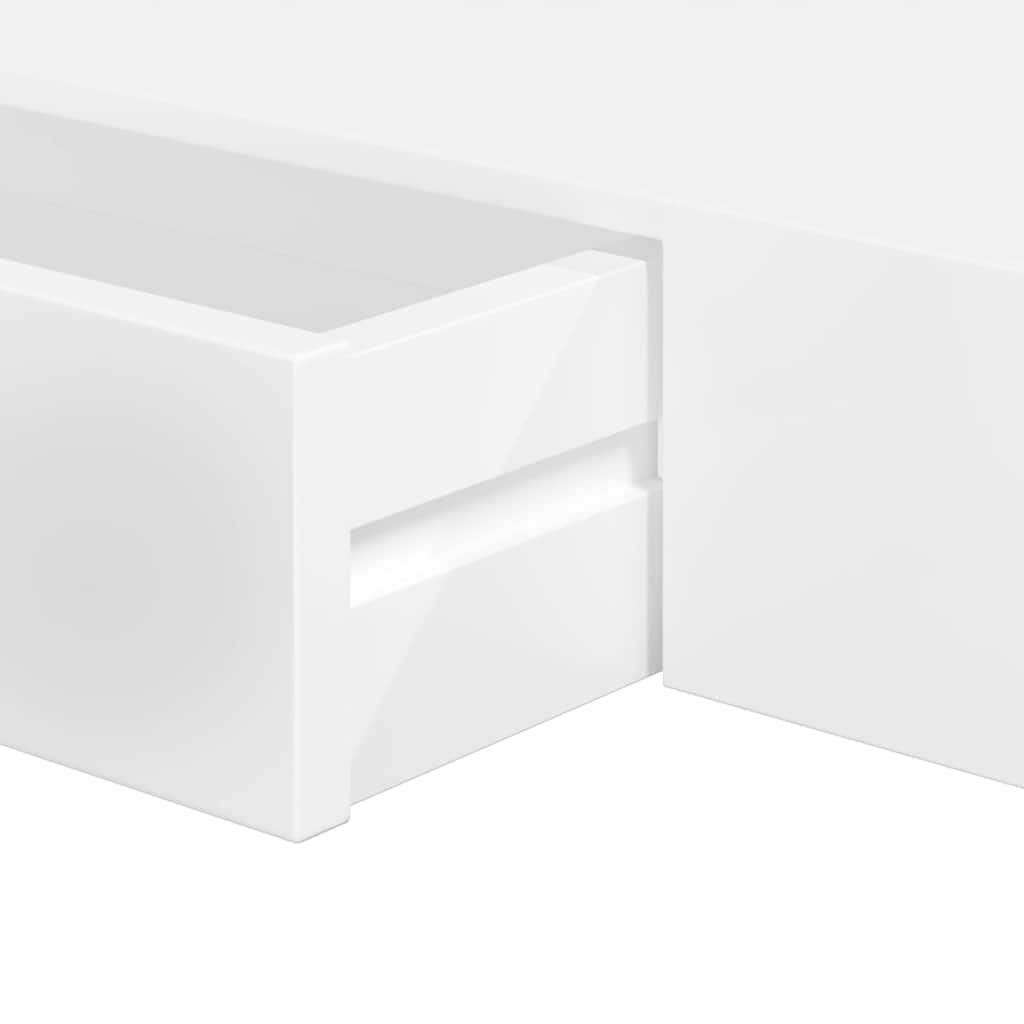 Étagère murale avec 1 tiroir MDF Blanc Rangement de livres/DVD - XIOS