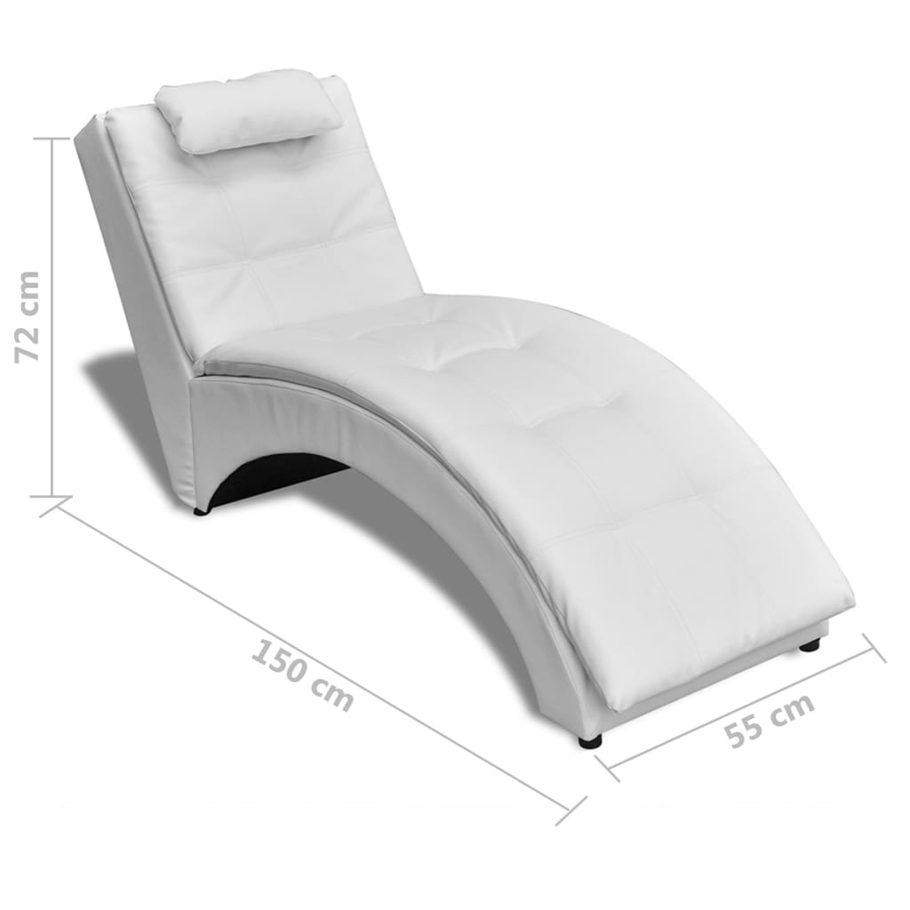 Chaise longue avec oreiller Blanc Similicuir - XIOS
