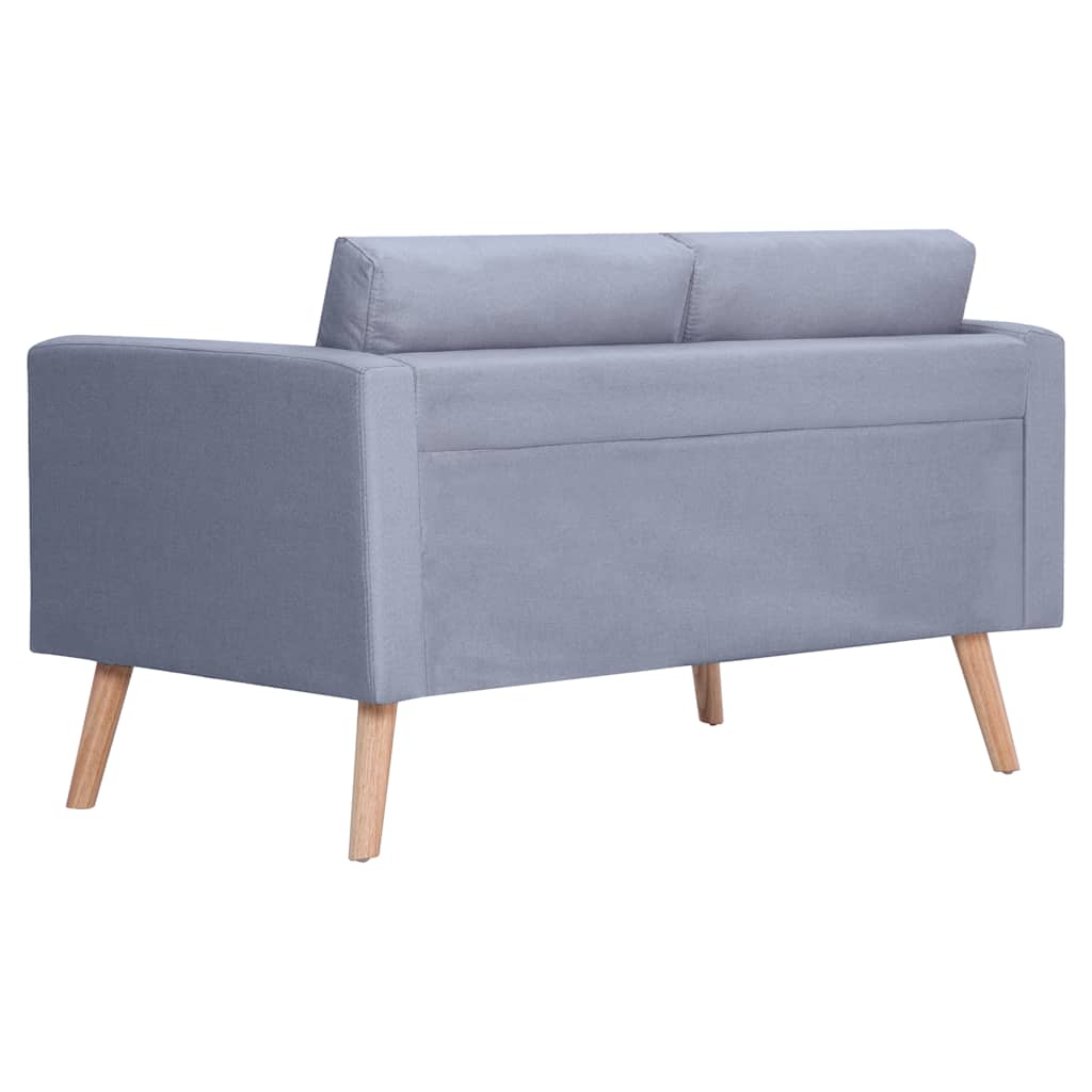 Canapé à 2 places tissu gris clair