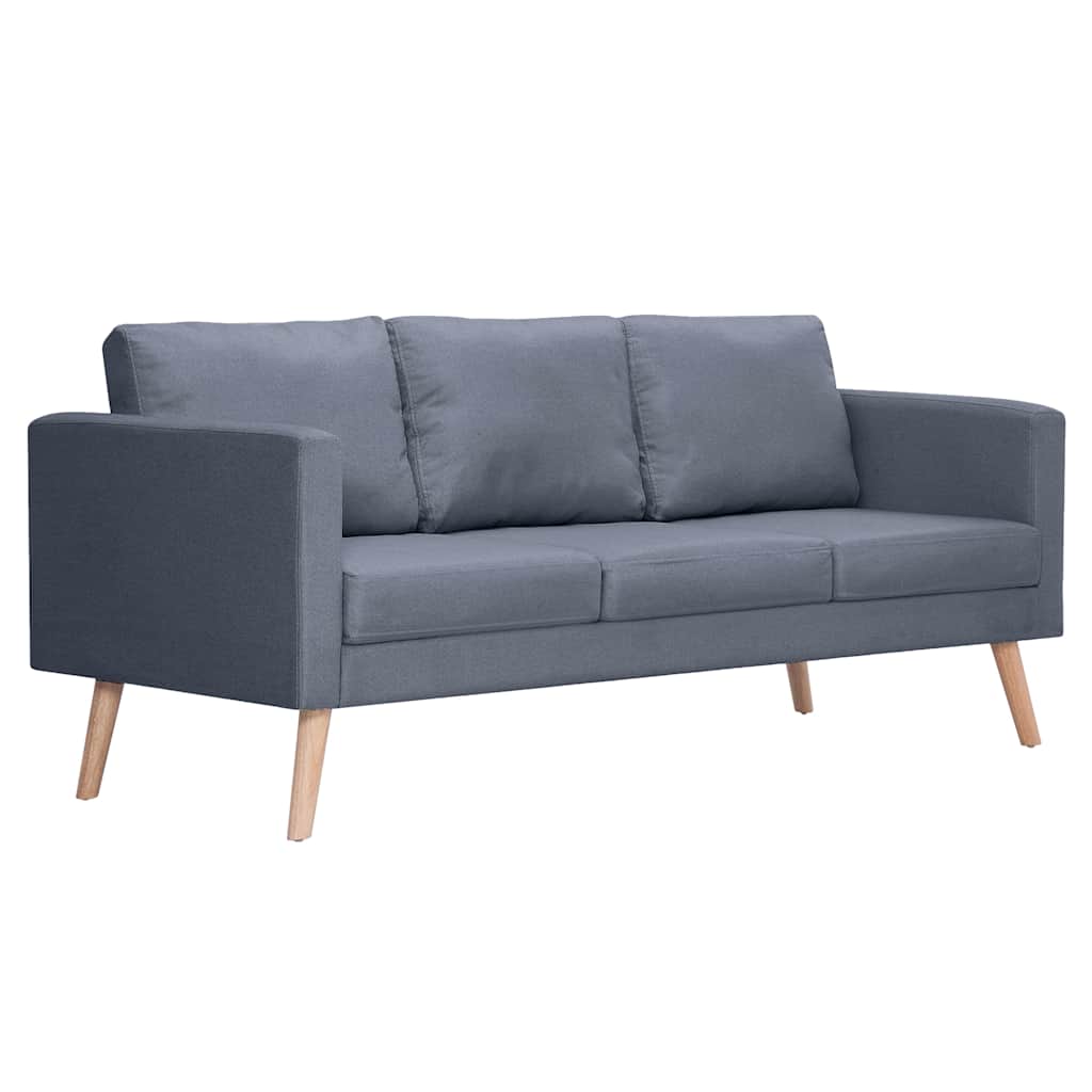 Canapé à 3 places Tissu Gris foncé