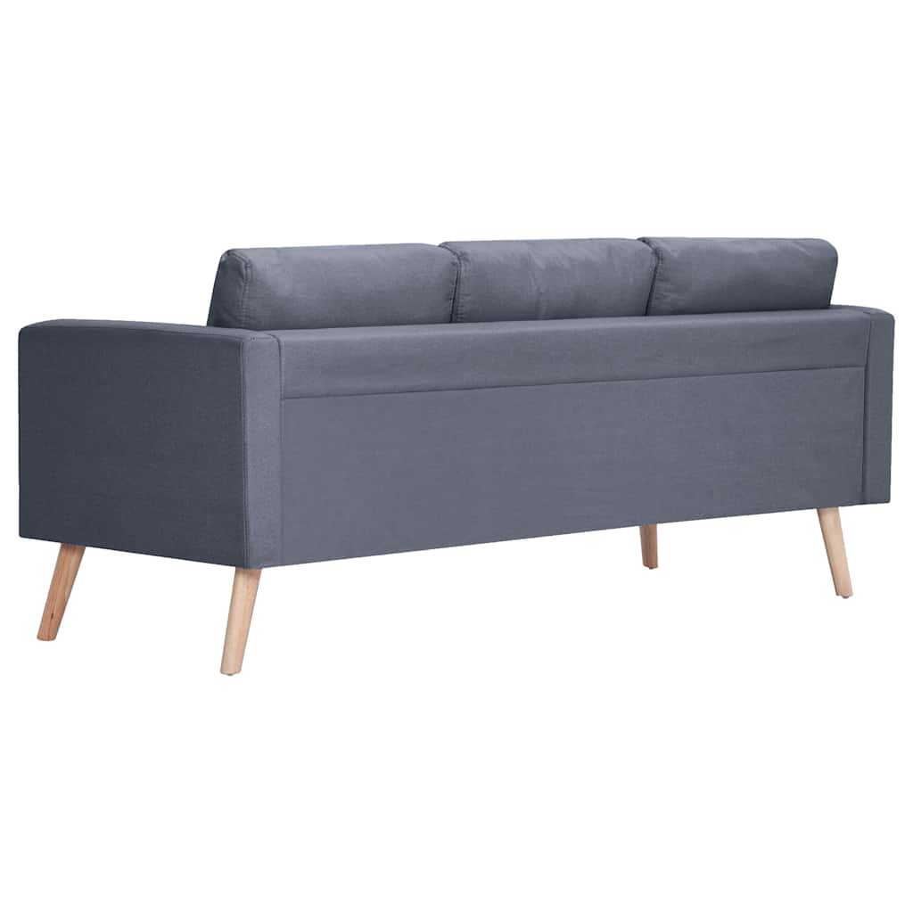 Canapé à 3 places Tissu Gris foncé