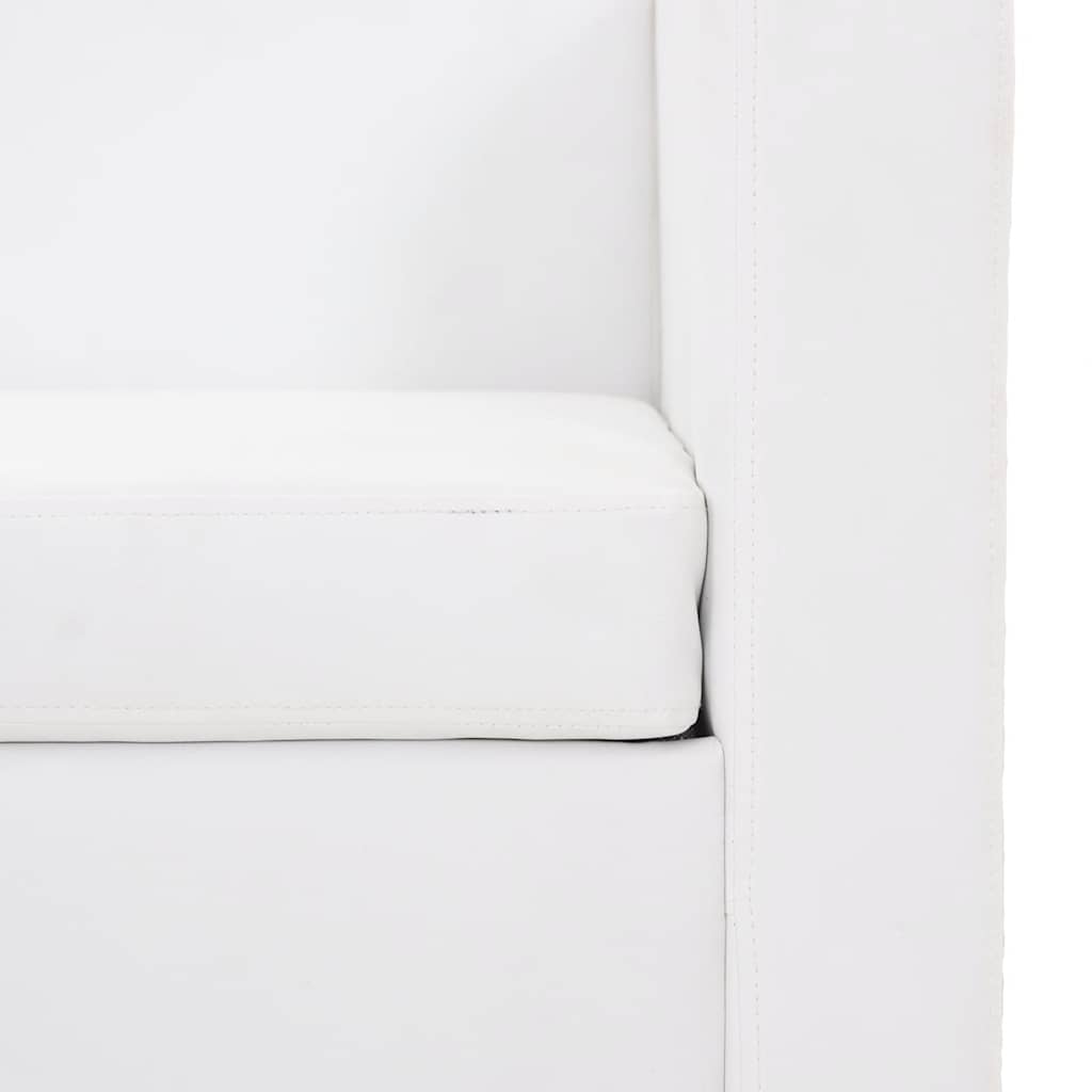 Canapé à 3 places cuir artificiel blanc - XIOS