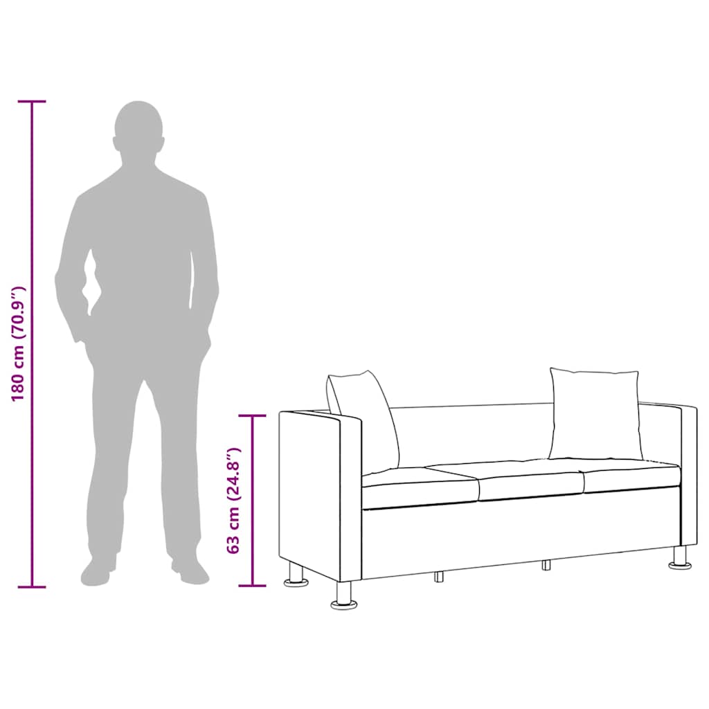 Canapé à 3 places cuir artificiel blanc - XIOS