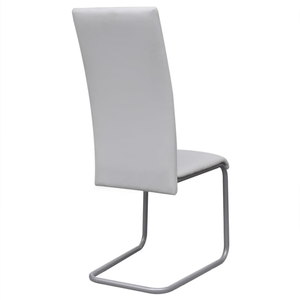 Chaises à manger cantilever lot de 4 blanc similicuir - XIOS