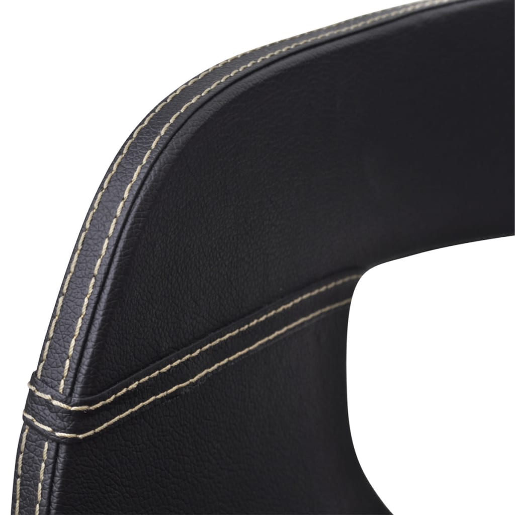 Chaises à manger lot de 4 noir bois courbé et similicuir - XIOS