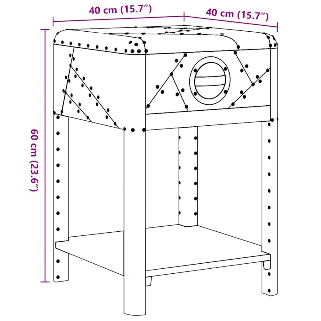 Table de coin avec 1 tiroir vintage Style d'aviation - XIOS