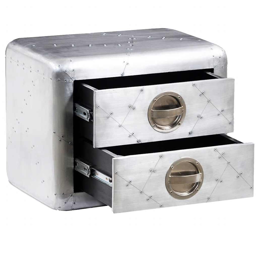 Table de coin avec 2 tiroirs vintage style d'aviation - XIOS