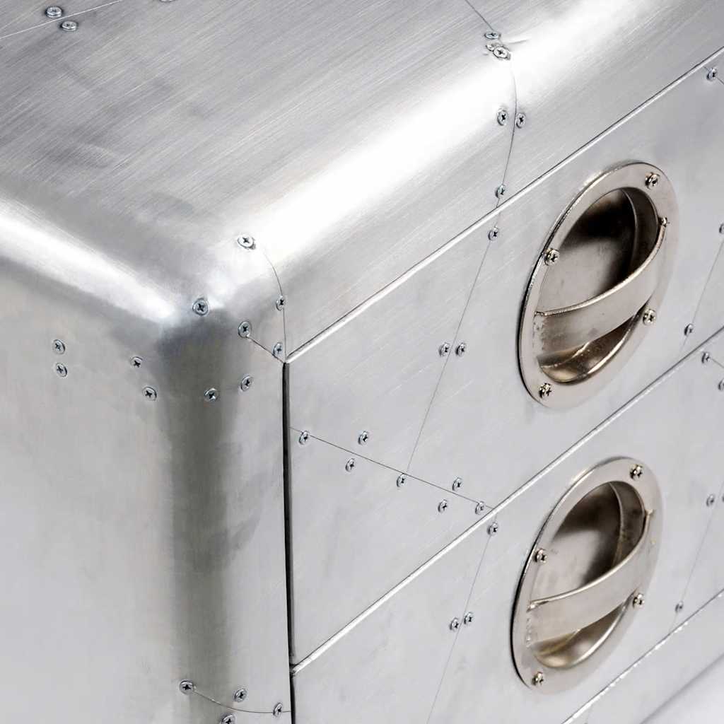 Table de coin avec 2 tiroirs vintage style d'aviation - XIOS