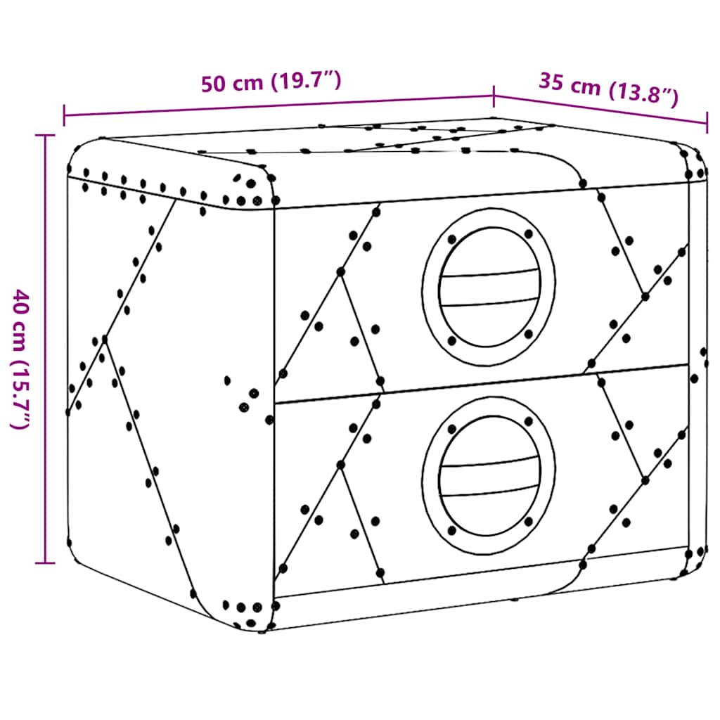 Table de coin avec 2 tiroirs vintage style d'aviation - XIOS