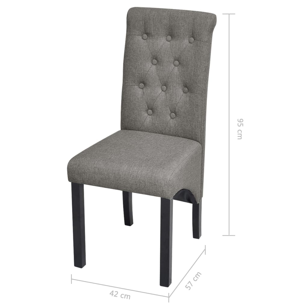 Chaises à manger lot de 2 gris clair tissu - XIOS