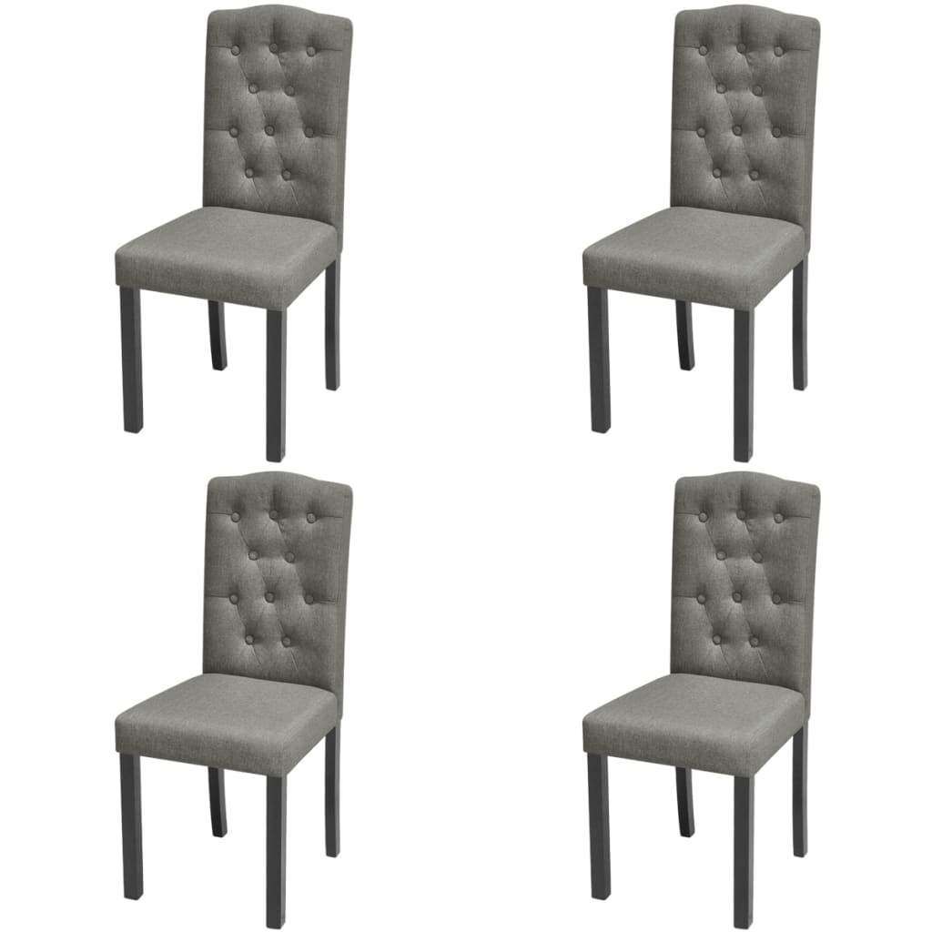 Chaises à manger lot de 4 gris tissu - XIOS