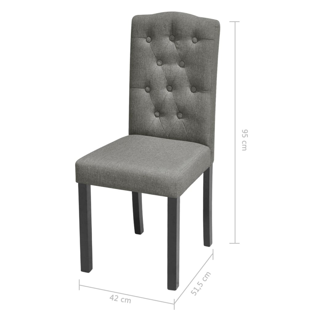 Chaises à manger lot de 4 gris tissu - XIOS