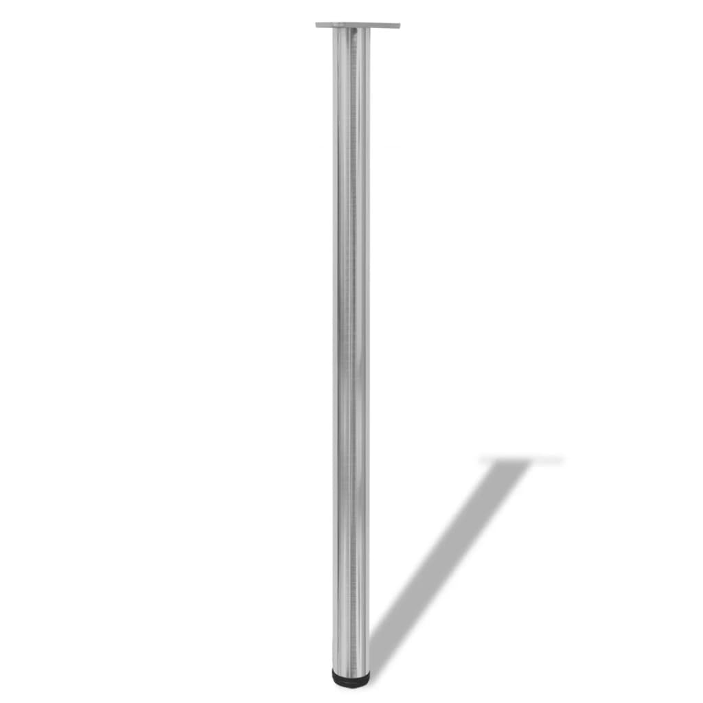 4 pieds de table réglables en hauteur 1100 mm Nickel brossé