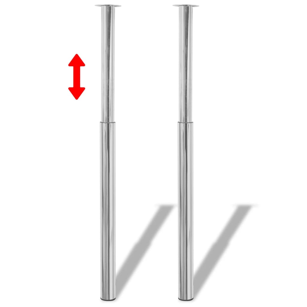 Pieds de table télescopique 2 pcs Chrome 710 mm - 1100 mm - XIOS