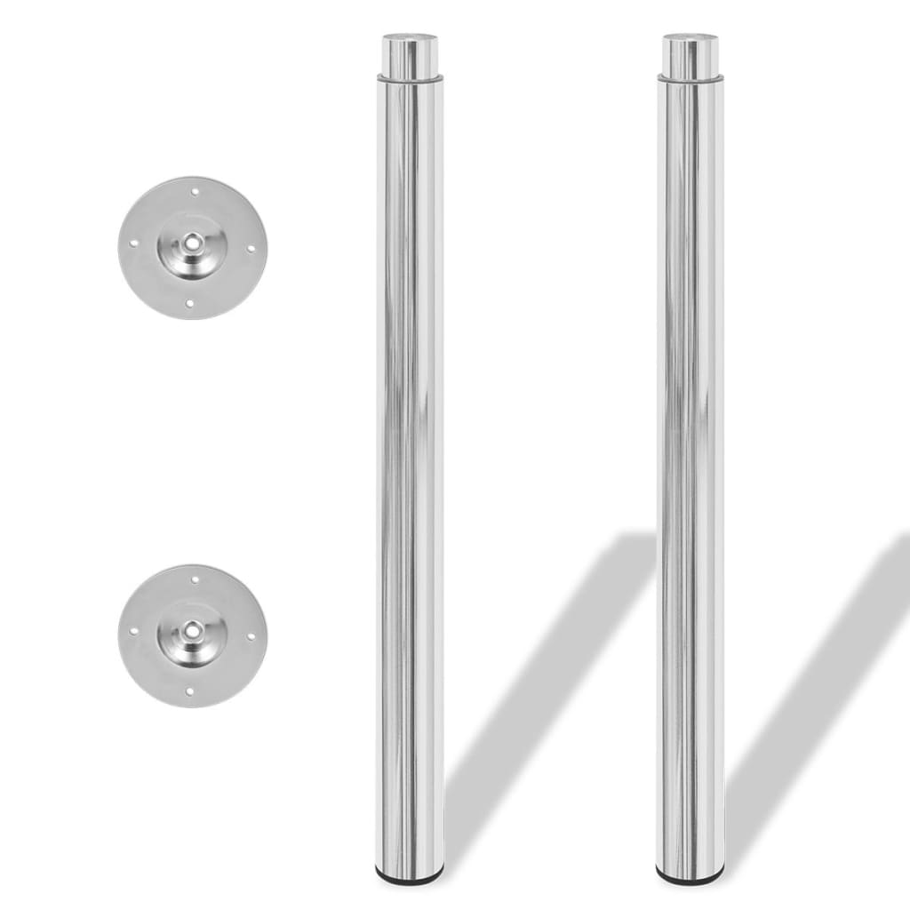 Pieds de table télescopique 2 pcs Chrome 710 mm - 1100 mm - XIOS