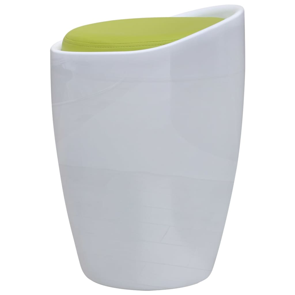 Tabouret Blanc et vert Similicuir - XIOS