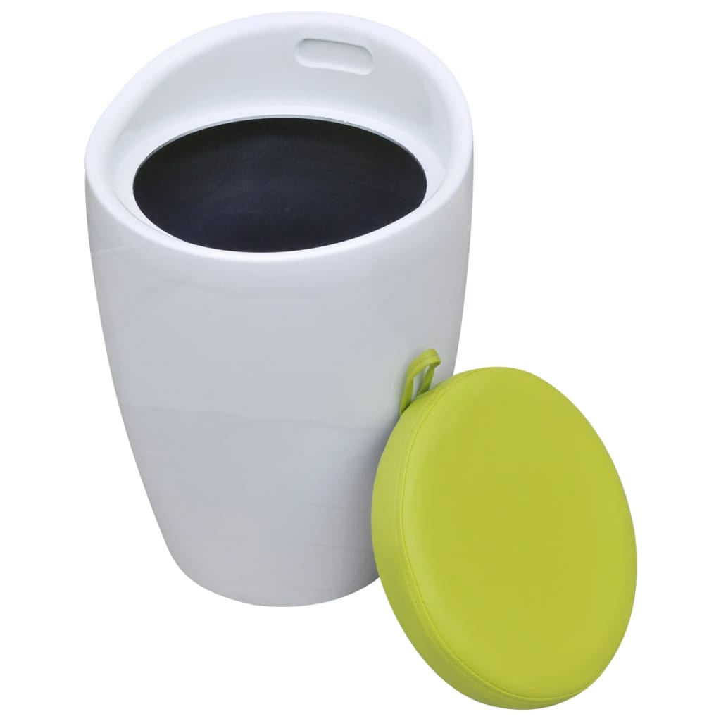 Tabouret Blanc et vert Similicuir - XIOS