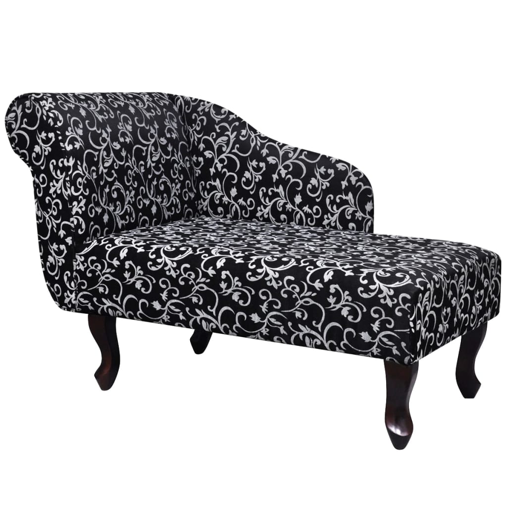 Chaise longue Noir et blanc Tissu - XIOS