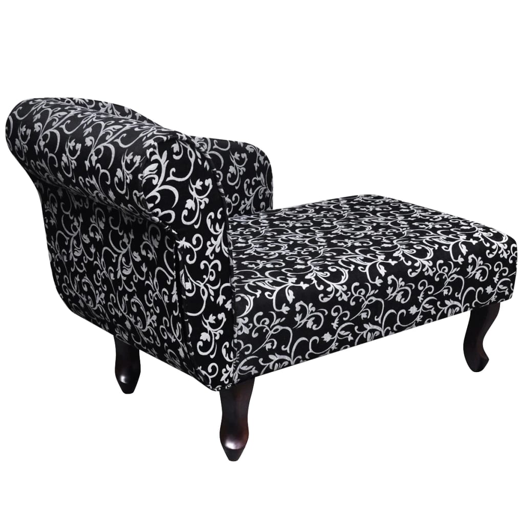 Chaise longue Noir et blanc Tissu - XIOS