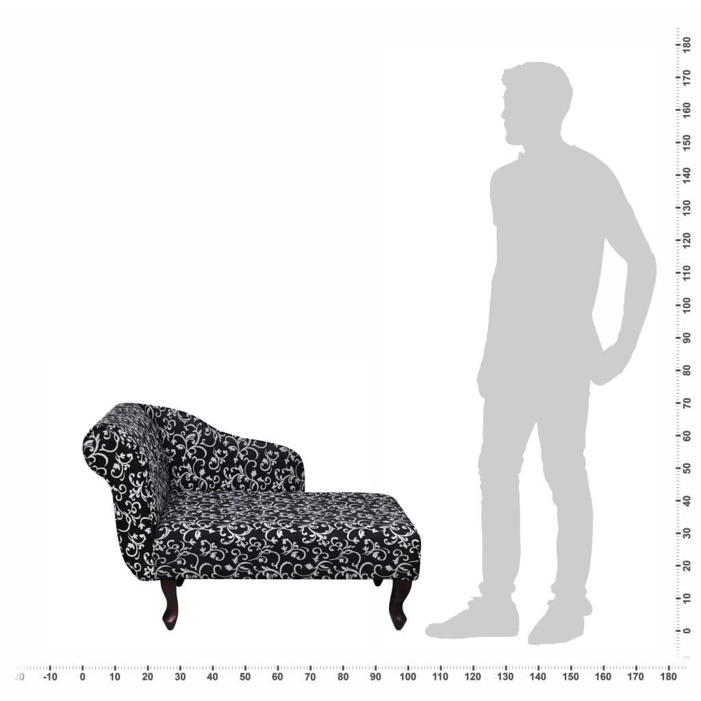 Chaise longue Noir et blanc Tissu - XIOS