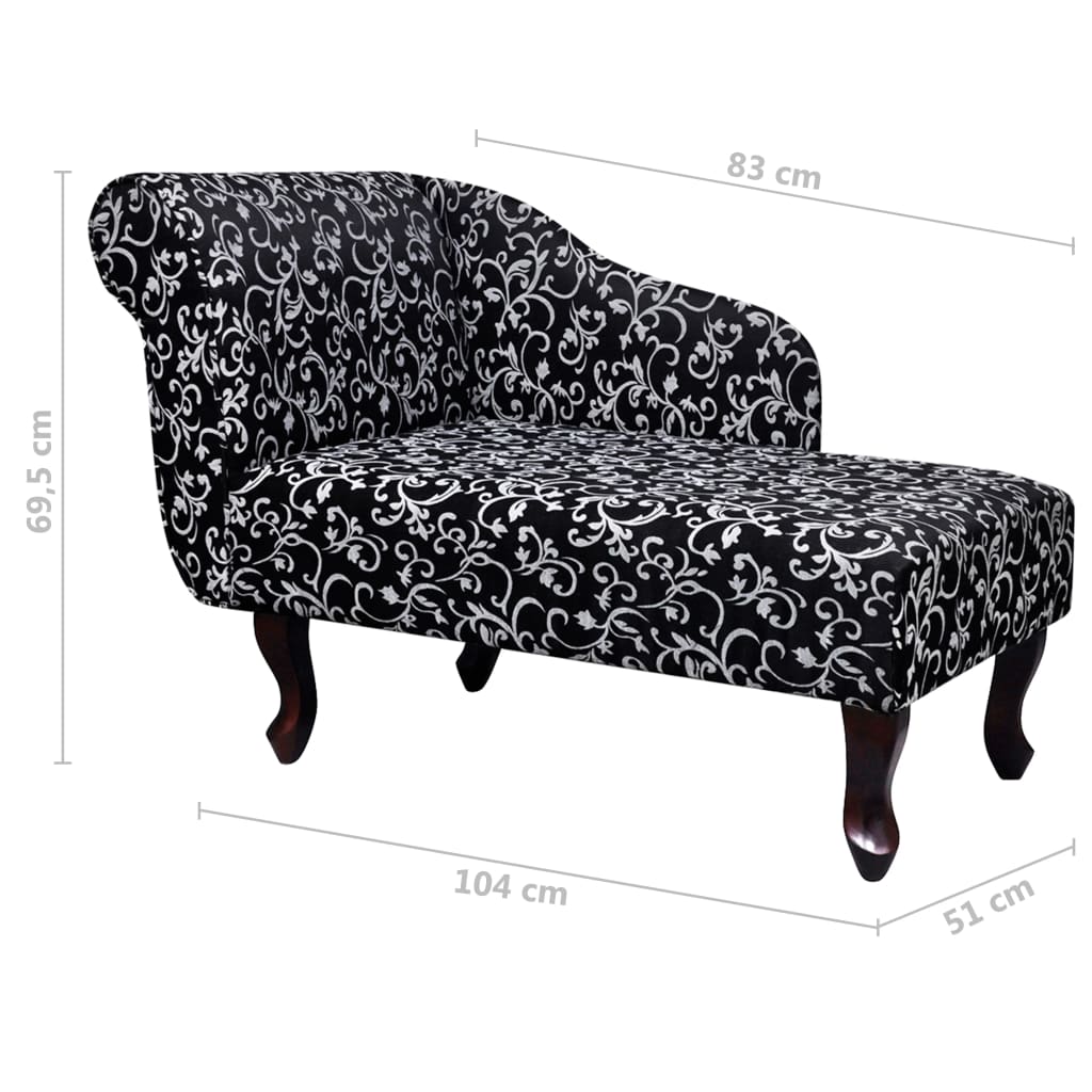 Chaise longue Noir et blanc Tissu - XIOS