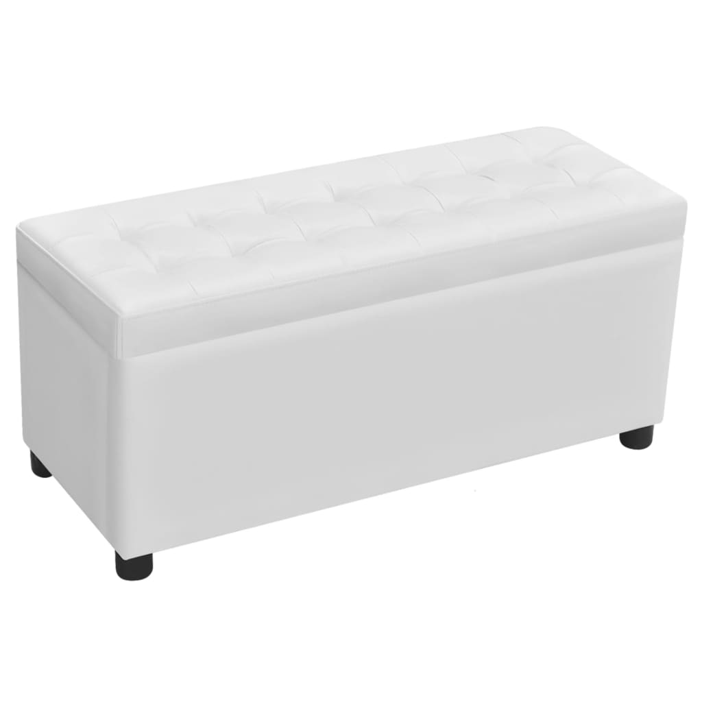 Pouf de rangement Cuir synthétique Blanc - XIOS