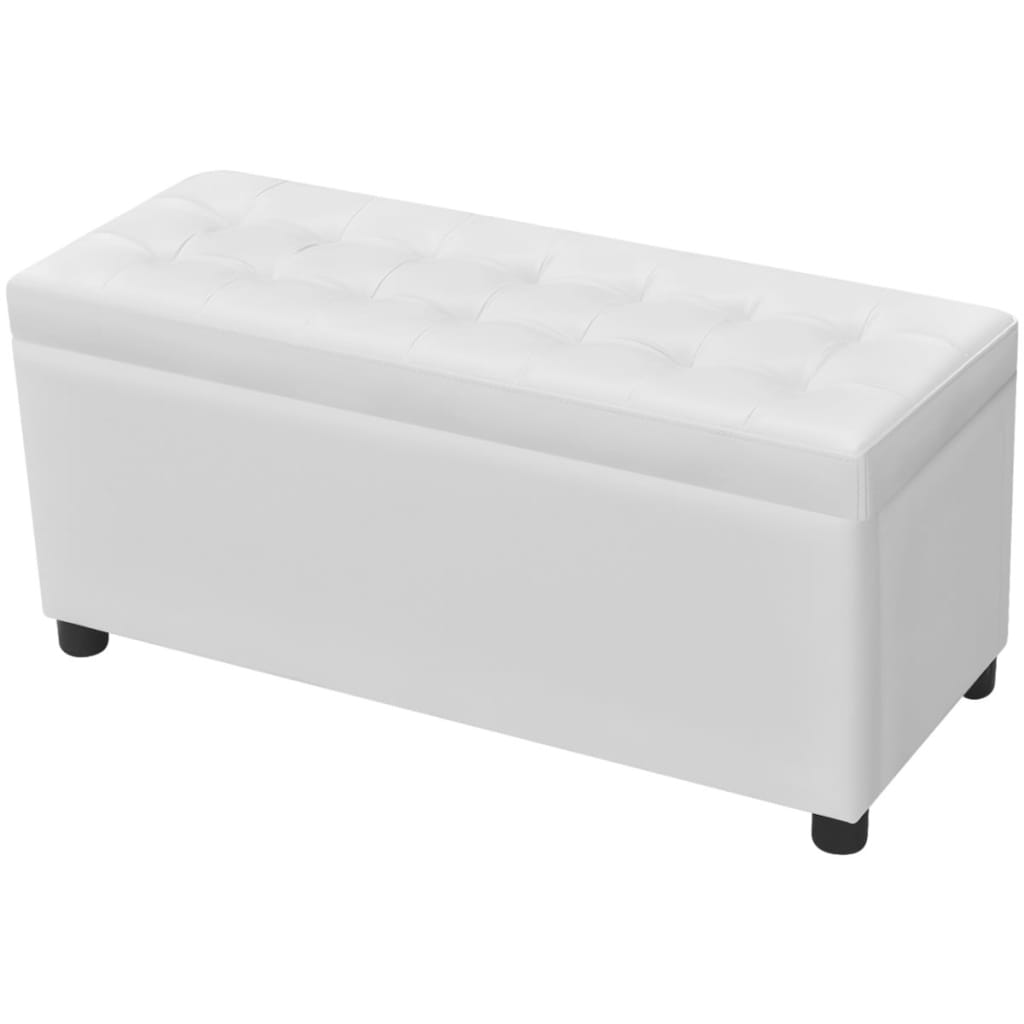 Pouf de rangement Cuir synthétique Blanc - XIOS