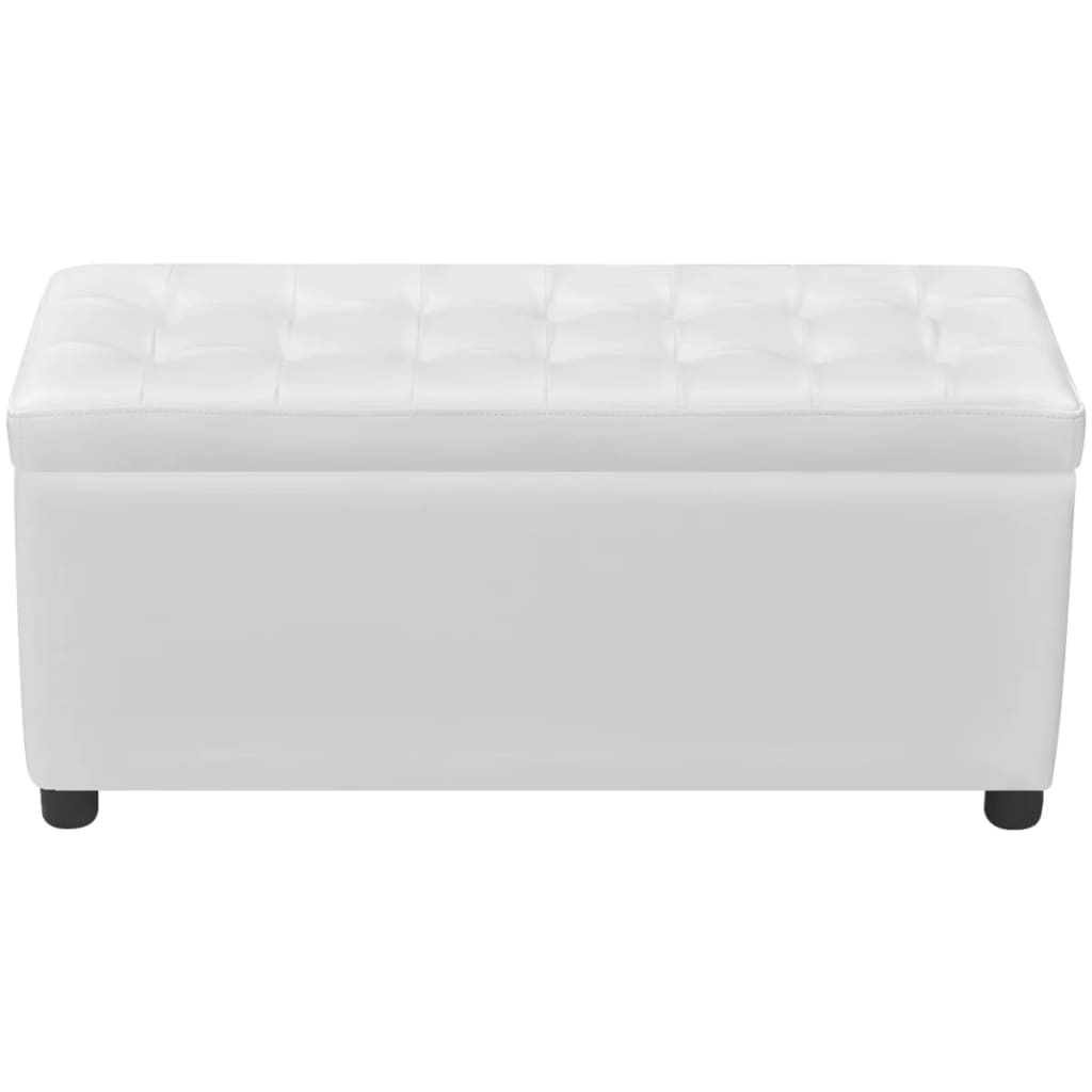 Pouf de rangement Cuir synthétique Blanc - XIOS