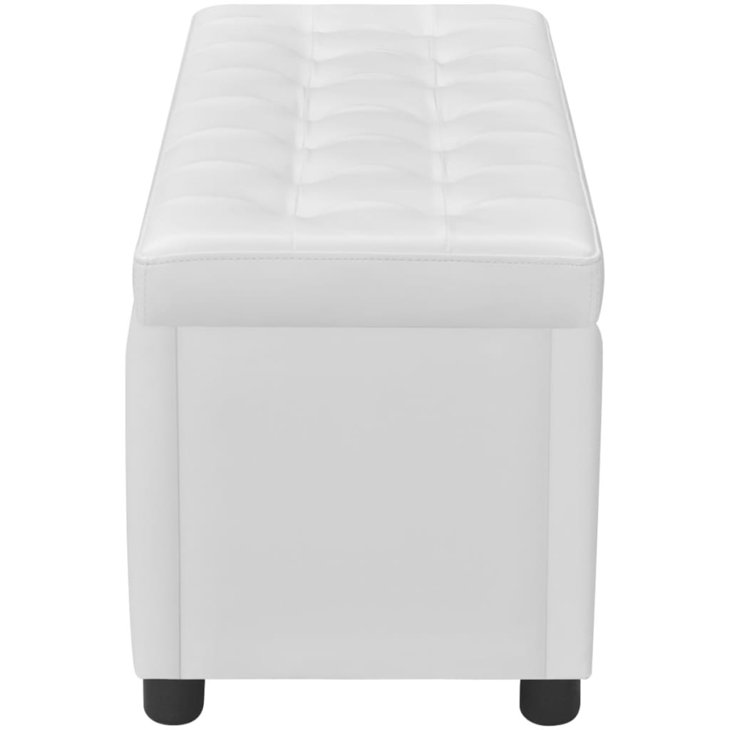 Pouf de rangement Cuir synthétique Blanc - XIOS