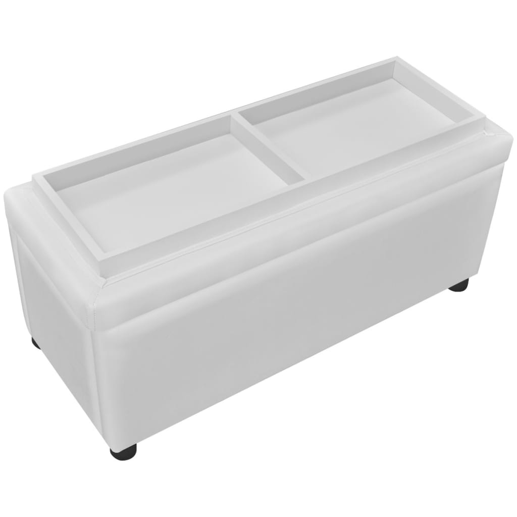 Pouf de rangement Cuir synthétique Blanc - XIOS