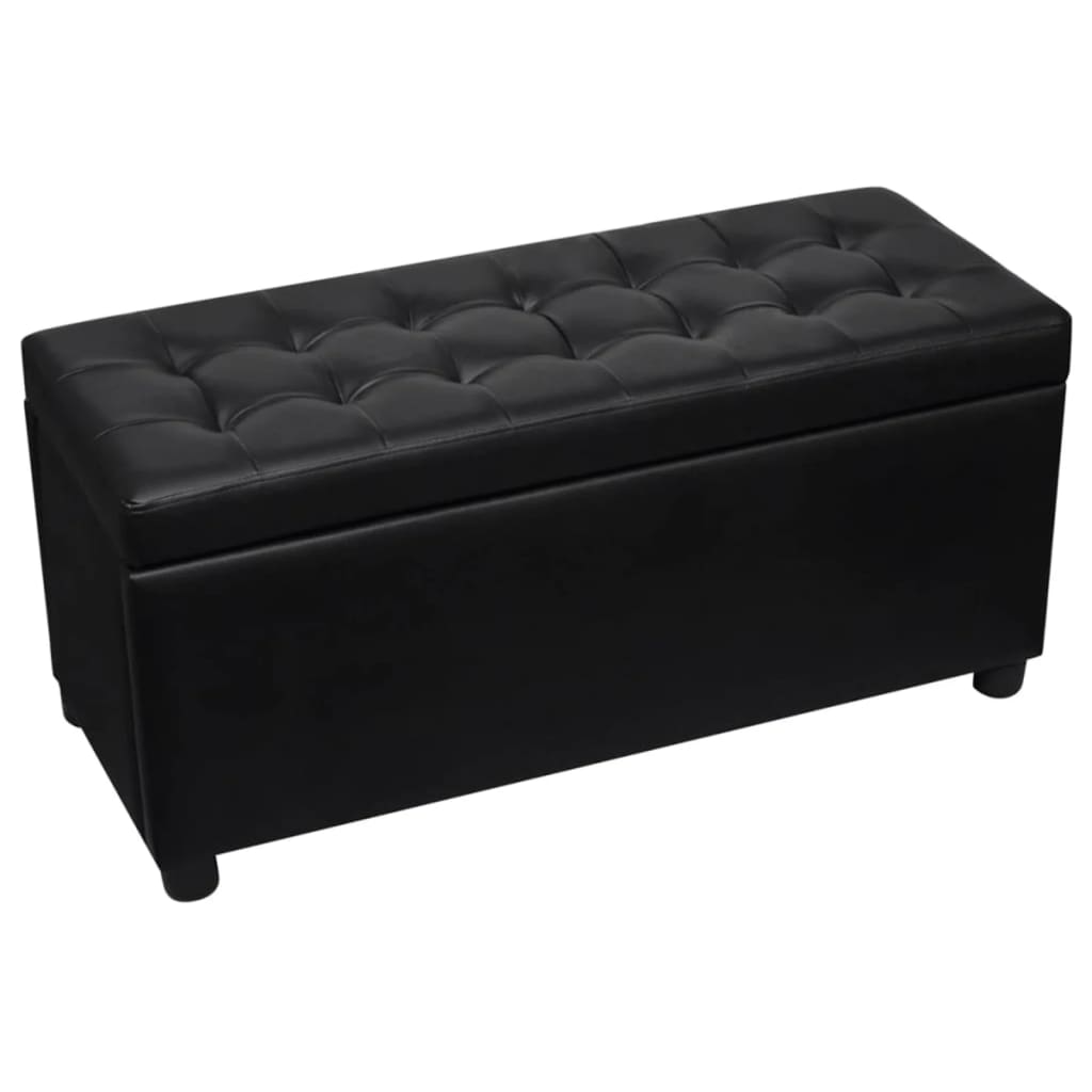 Pouf de rangement Cuir synthétique Noir - XIOS