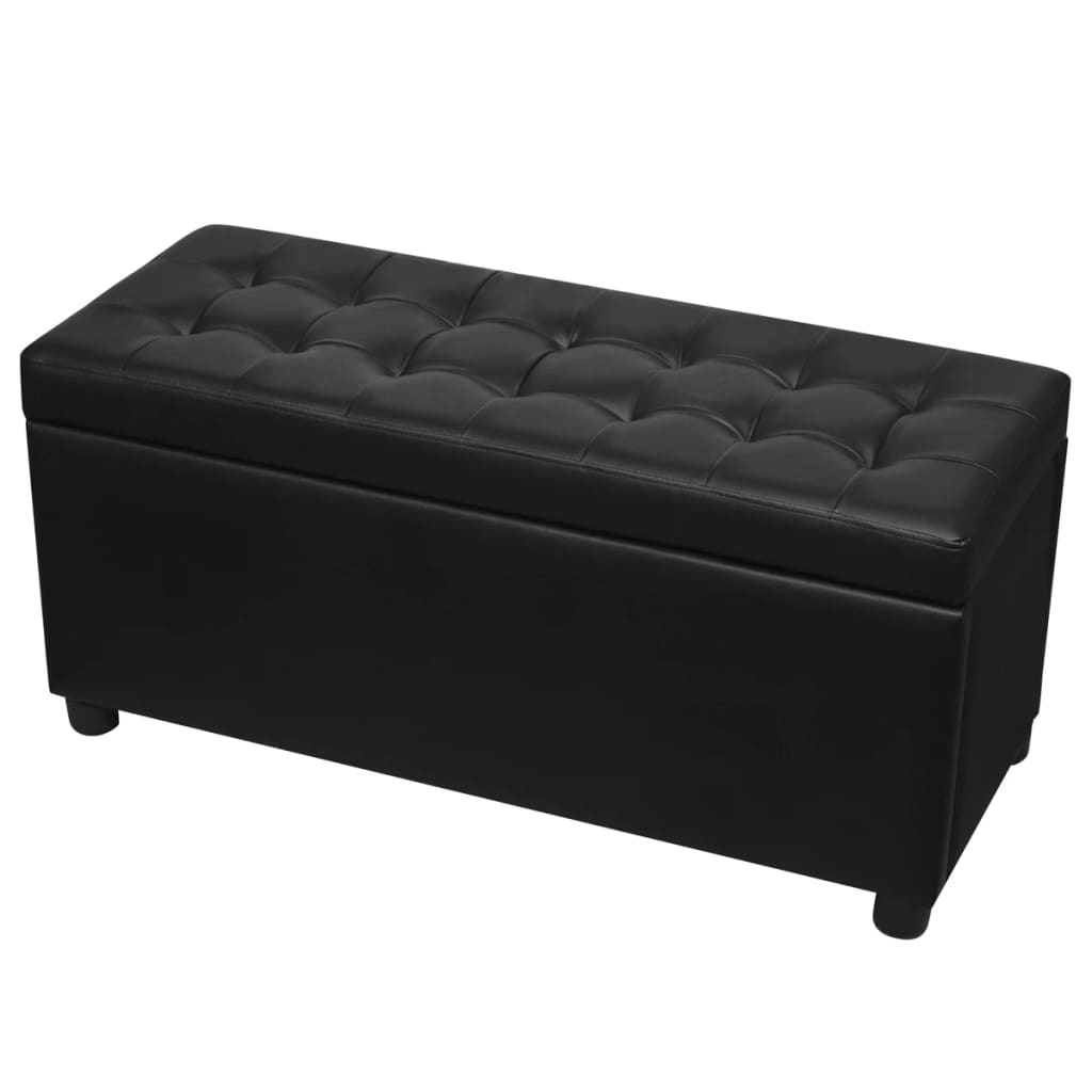 Pouf de rangement Cuir synthétique Noir - XIOS