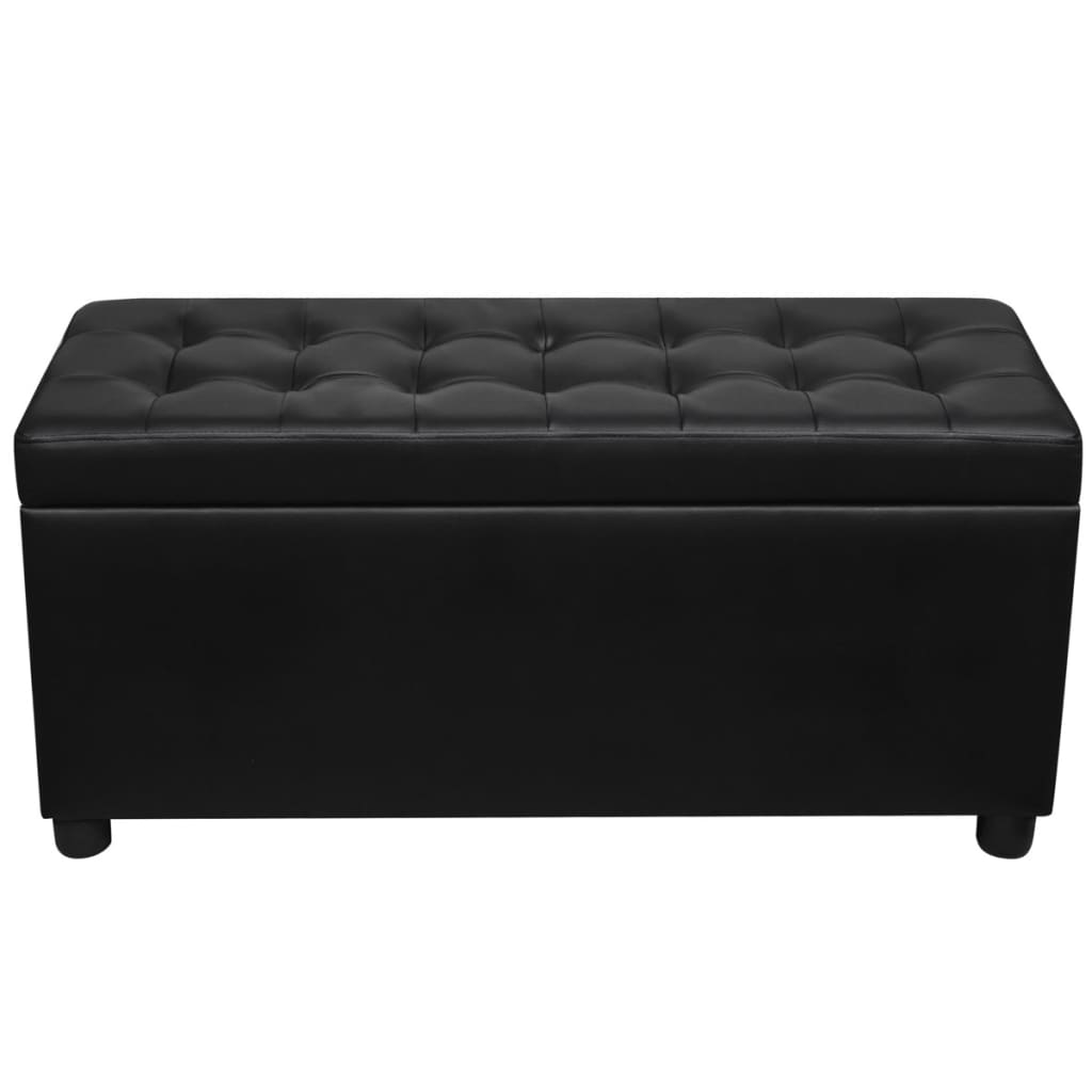 Pouf de rangement Cuir synthétique Noir - XIOS