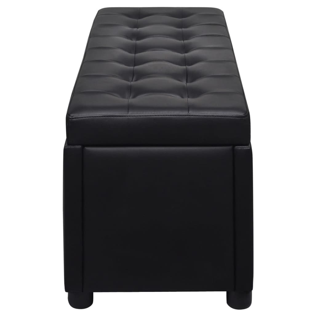 Pouf de rangement Cuir synthétique Noir