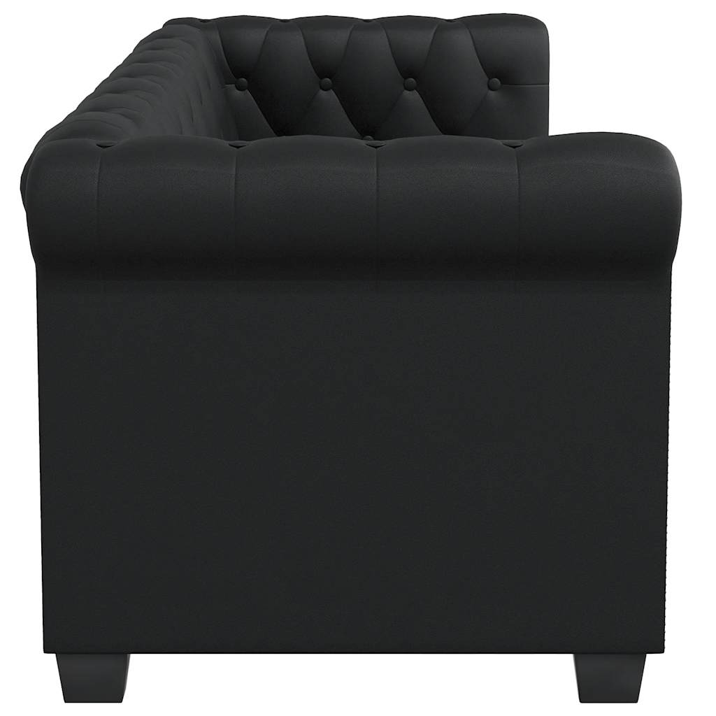 Canapé Chesterfield à 2 places cuir synthétique noir - XIOS