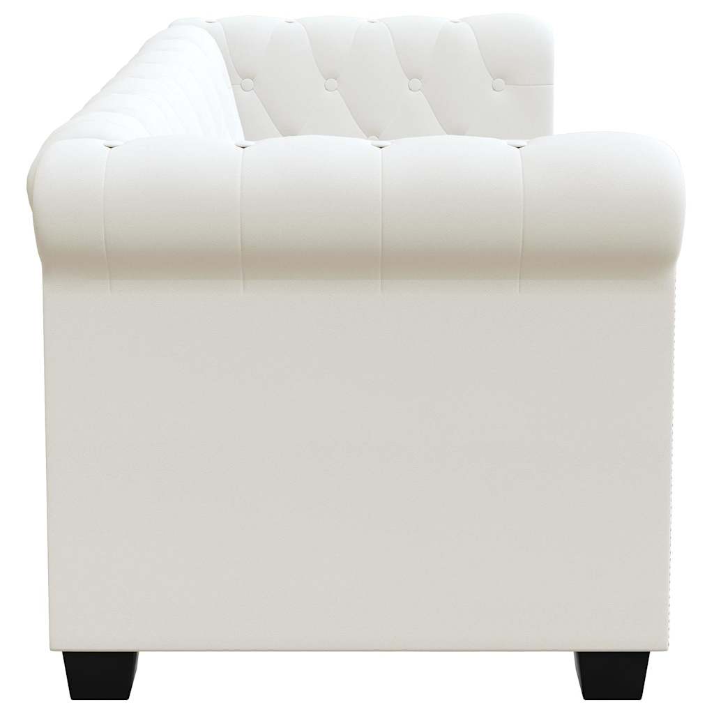 Canapé Chesterfield à 2 places cuir synthétique blanc - XIOS