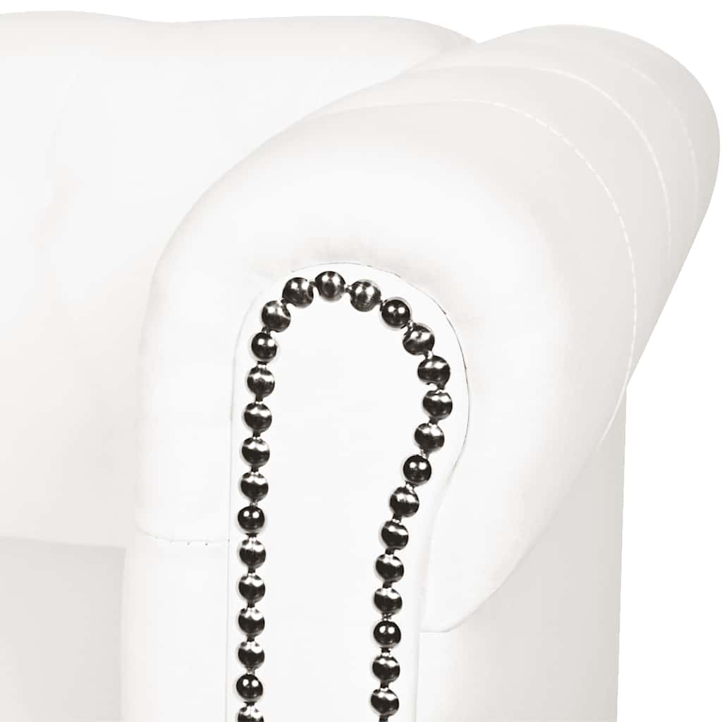 Canapé Chesterfield à 2 places cuir synthétique blanc