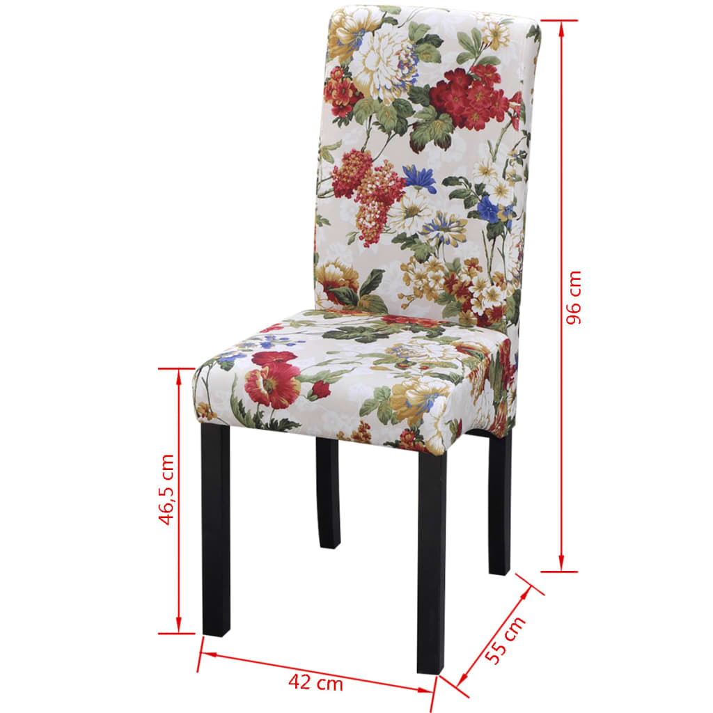 Chaises à manger lot de 4 multicolore tissu - XIOS