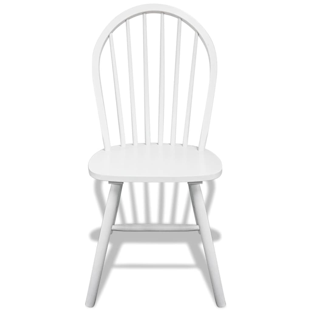 Chaises à manger lot de 6 blanc bois d'hévéa solide