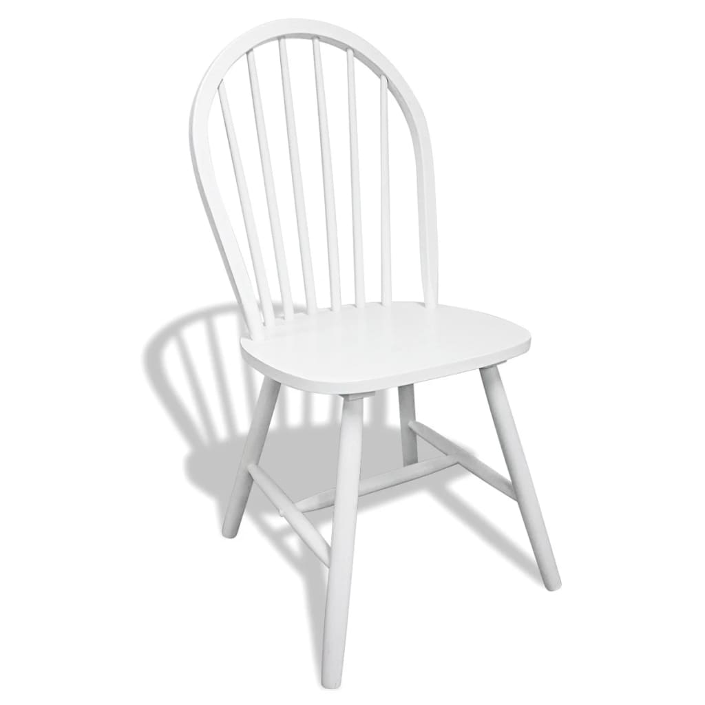 Chaises à manger lot de 6 blanc bois d'hévéa solide - XIOS