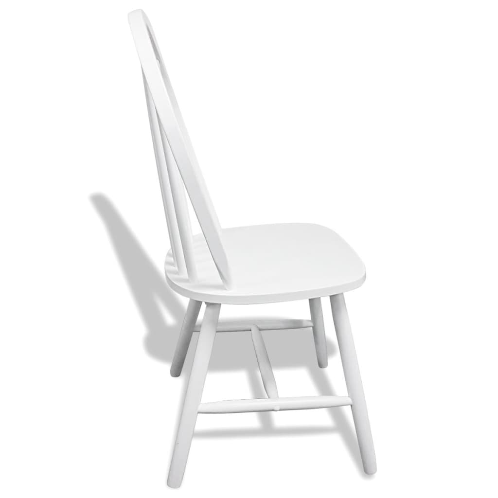 Chaises à manger lot de 6 blanc bois d'hévéa solide - XIOS