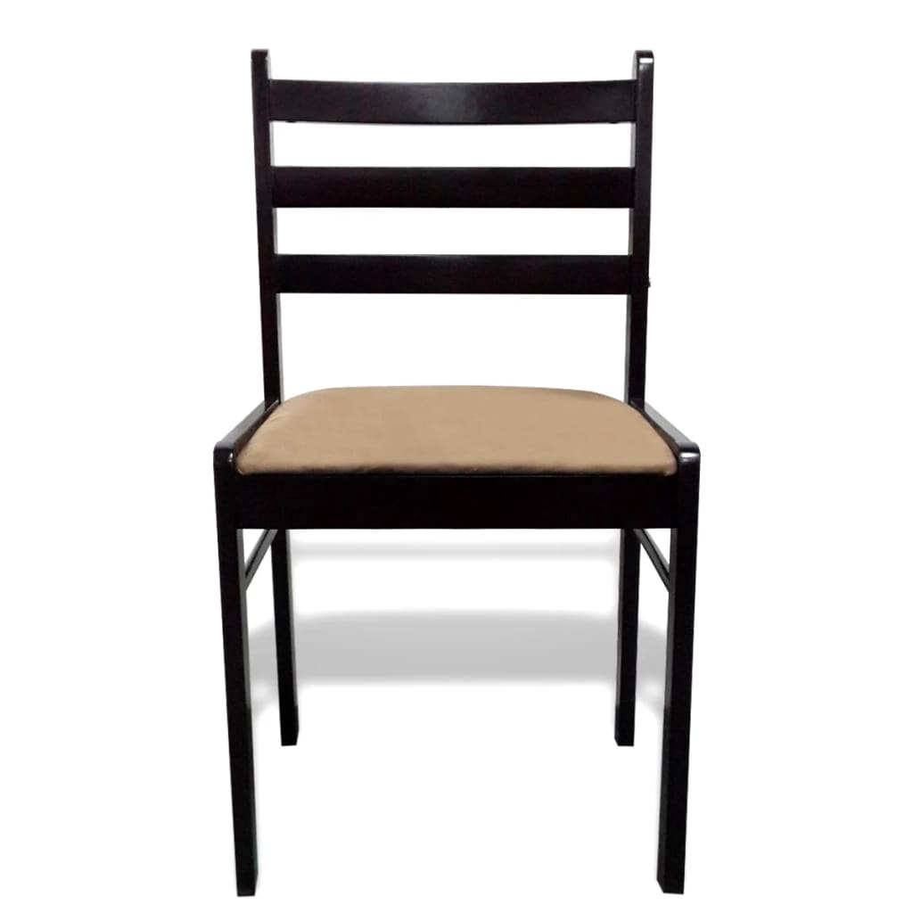 Chaises à manger lot de 6 marron bois solide et velours - XIOS