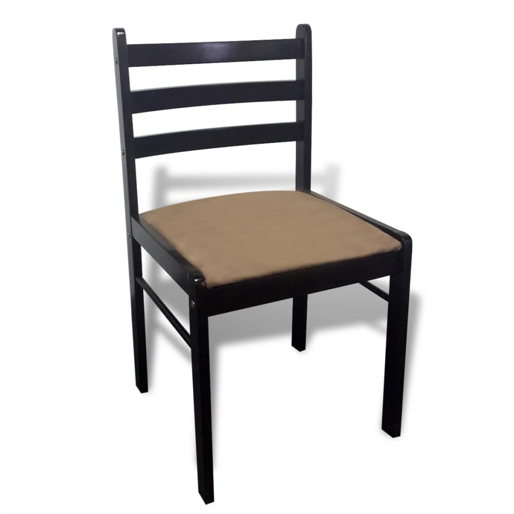 Chaises à manger lot de 6 marron bois solide et velours - XIOS