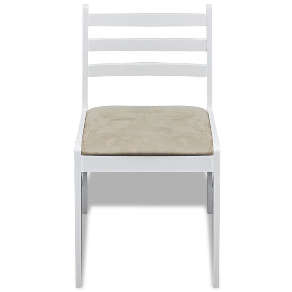 Chaises à manger lot de 6 blanc bois solide et velours - XIOS