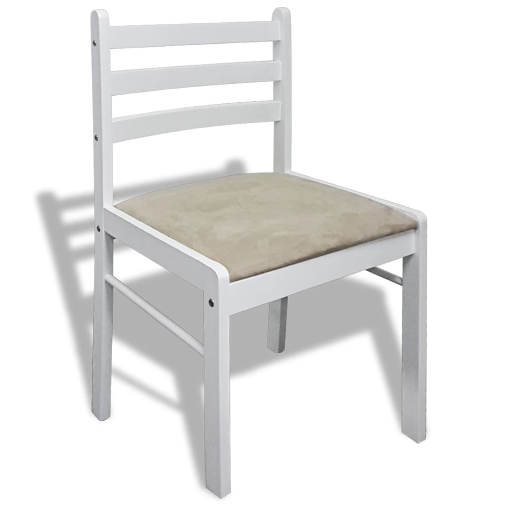 Chaises à manger lot de 6 blanc bois solide et velours - XIOS