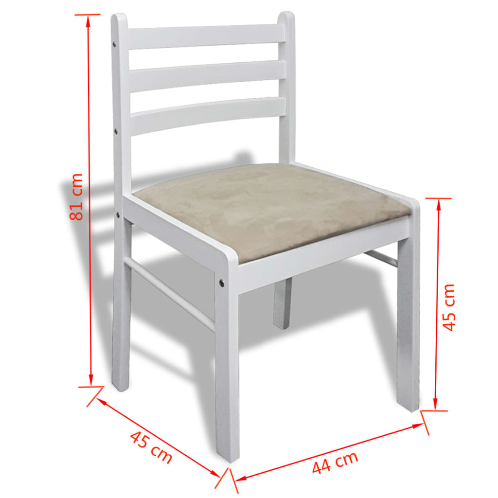 Chaises à manger lot de 6 blanc bois solide et velours - XIOS