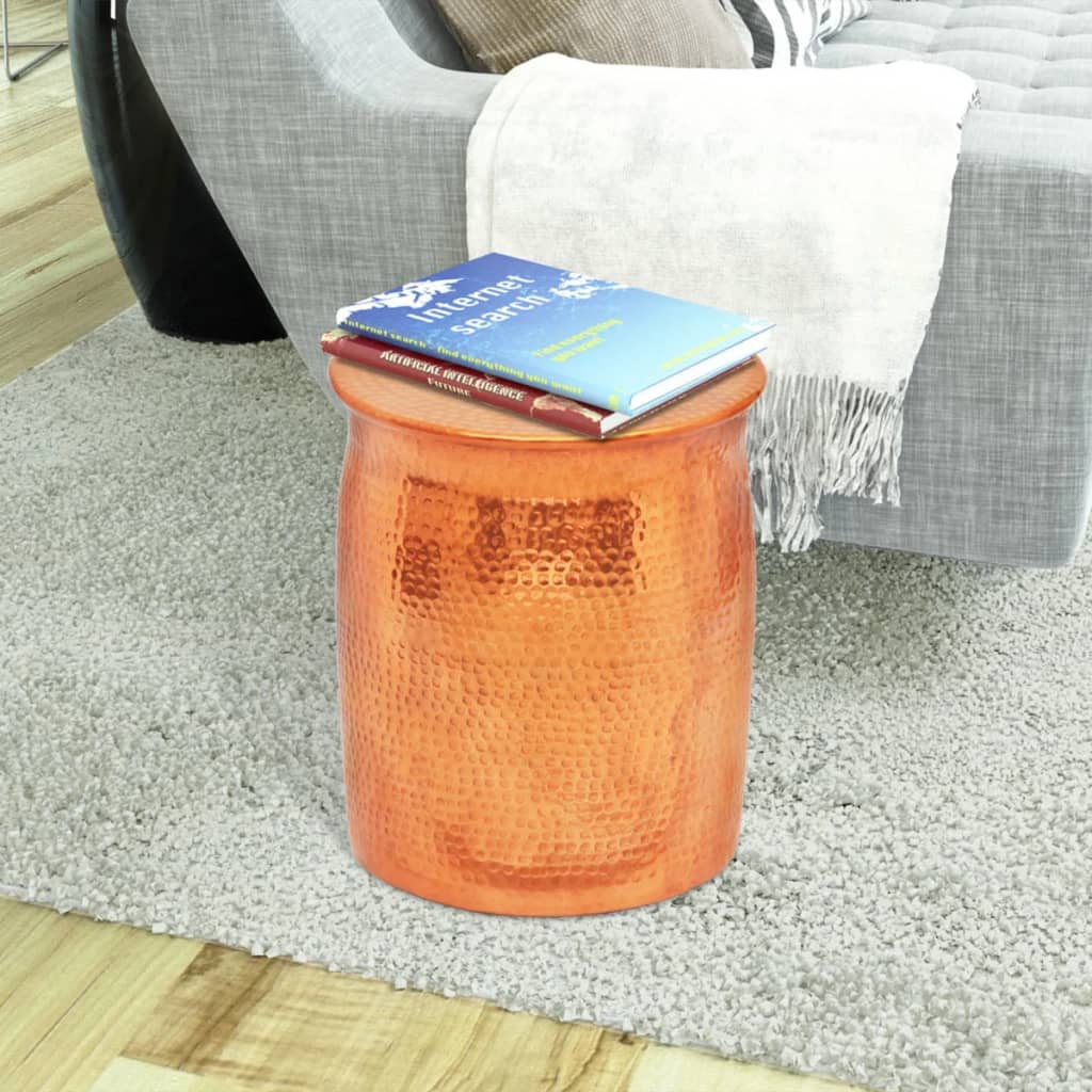 Table basse/tabouret martelé en aluminium Couleur laiton/cuivre - XIOS