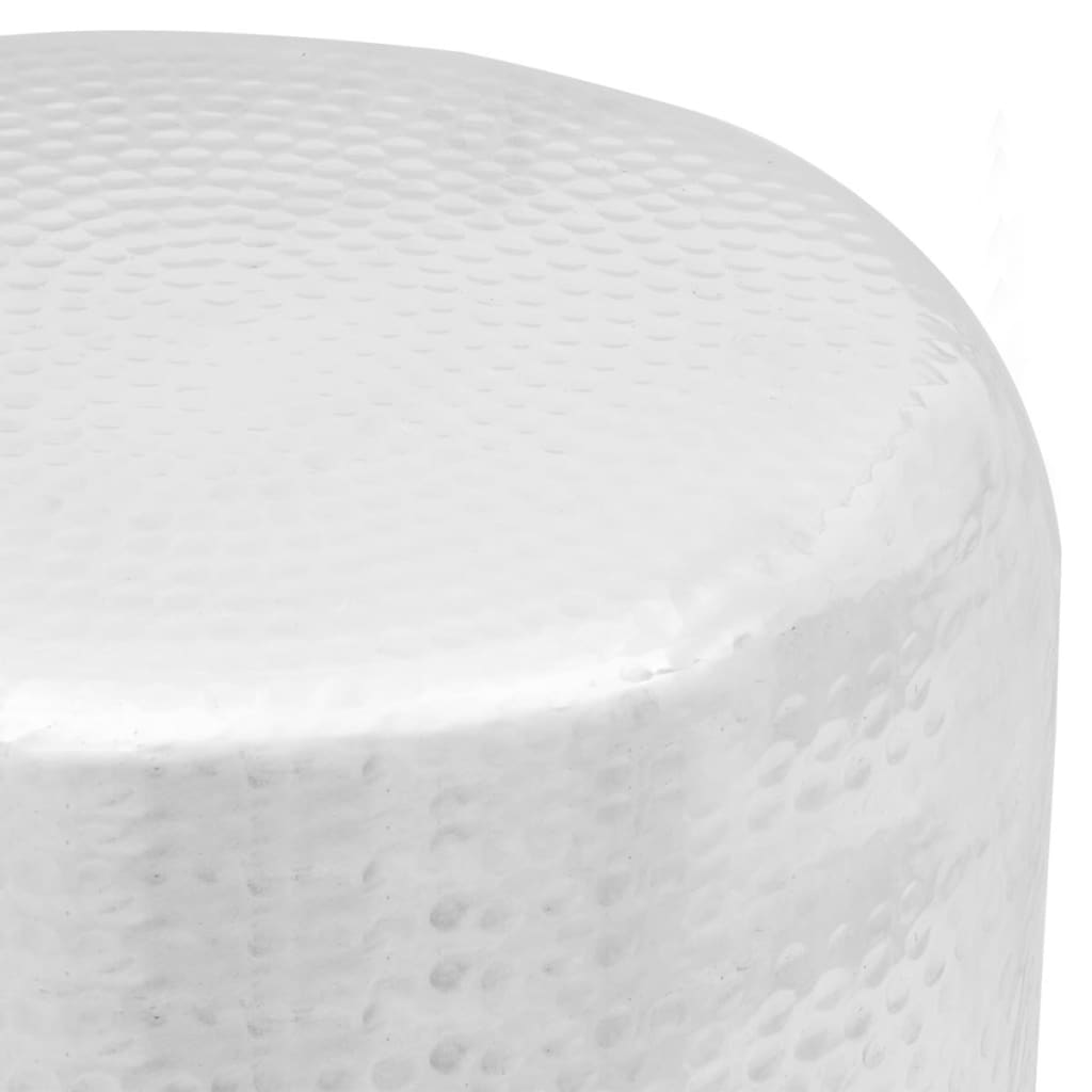 Table basse/tabouret martelé en aluminium Argenté - XIOS