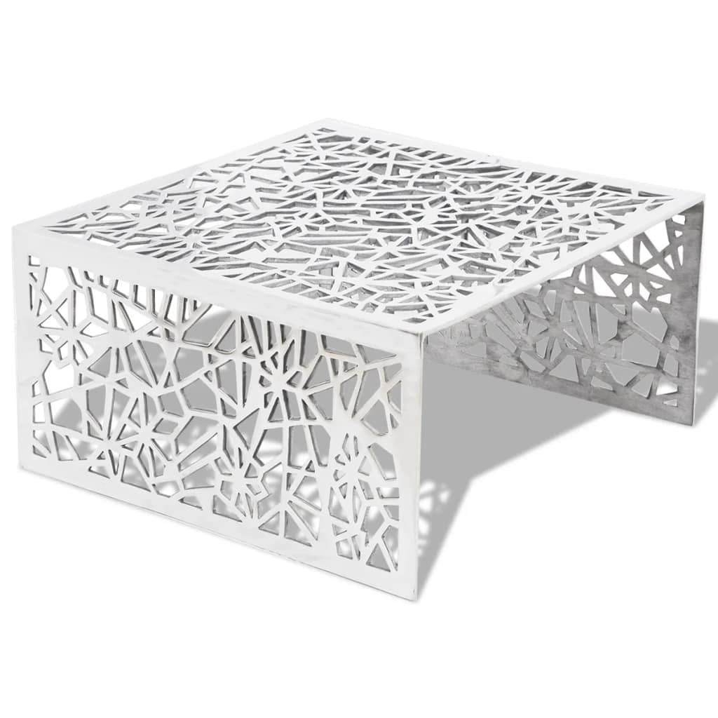 Table basse argentée Design géométrique Aluminium - XIOS